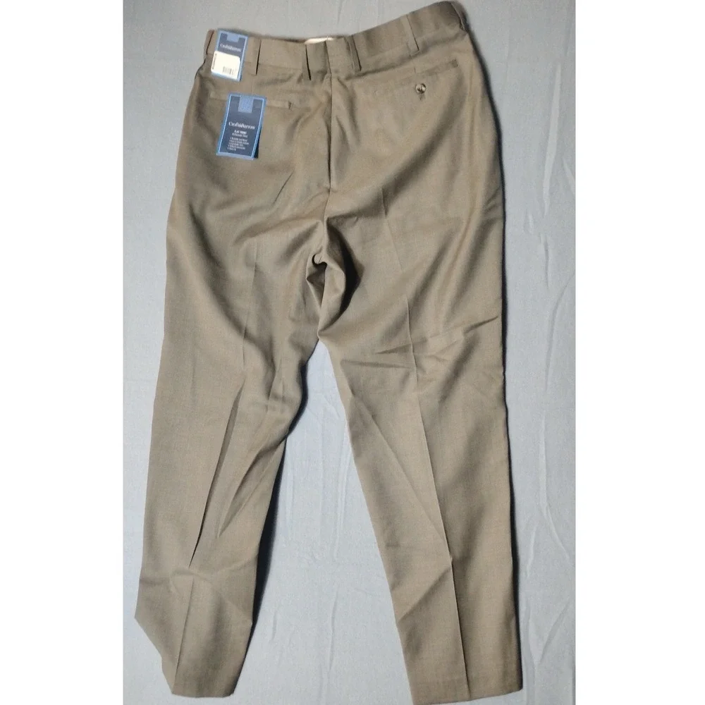 Croft‎ & Barrow Flat Front Performance Dress Pants Khaki Tan 34x30